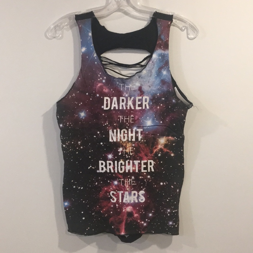 WORD OF MOUTH Tank Top Shredded back Size Small